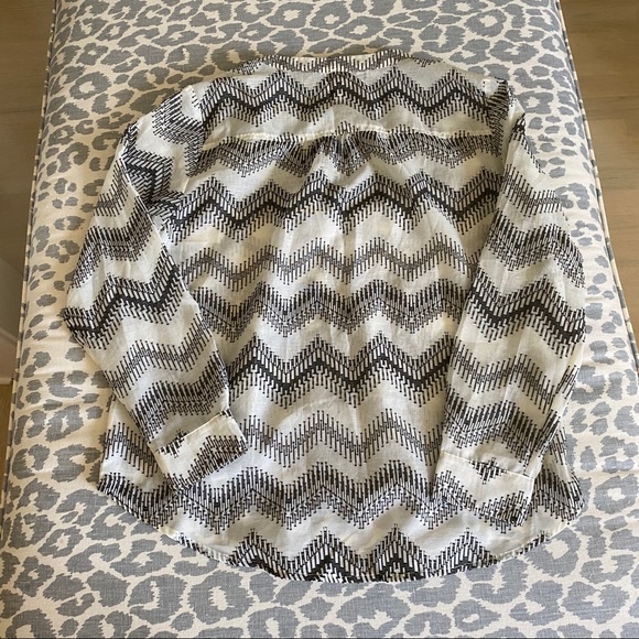 J. Crew Cream and black chevron pattern - Picture 5 of 5